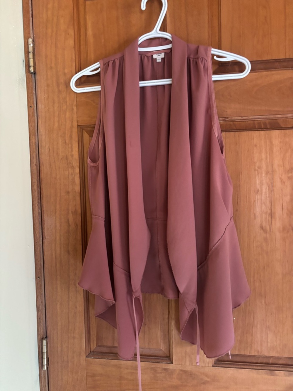 Wilfred Sleeveless Draped Vest - Dusty Rose